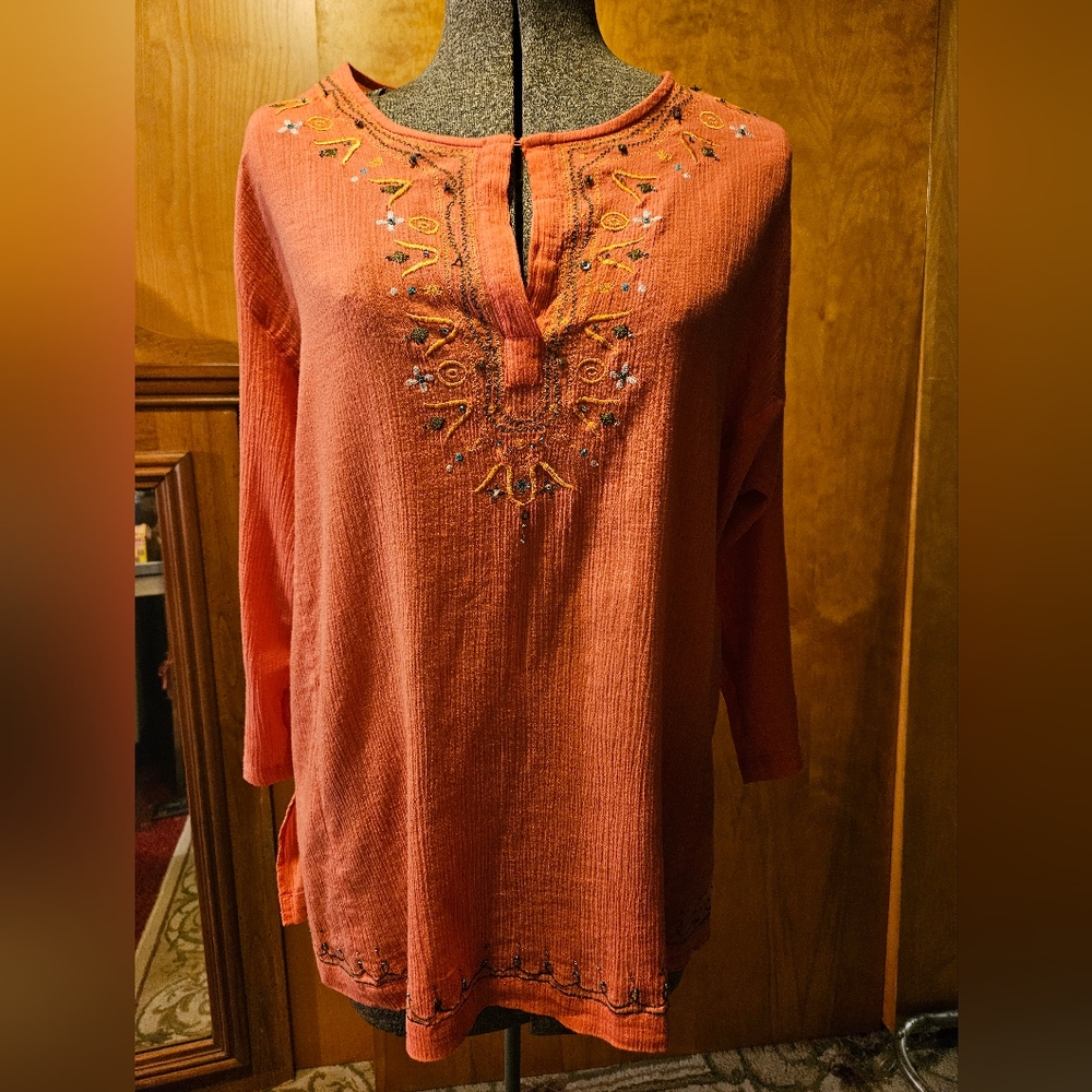 WHITE STAG COTTON BOHO TOP